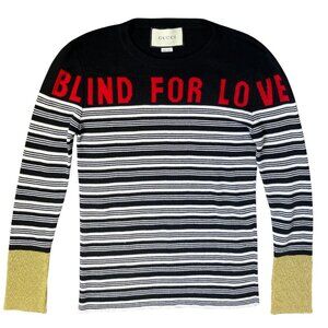 Gucci Striped Cashmere & Silk Sweater, Blind for Love, Size M